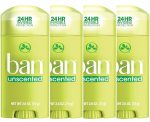 Ban Shower Fresh 24-hour Invisible Antiperspirant, Solid Deodorant for Women and Men, Underarm Wetness Protection, with Odor-fighting Ingredients, 2.6 Ounce (Pack of 4)